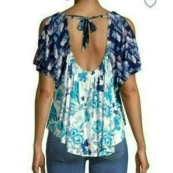 ⭐️NWT MSRP $78 Free People Baja Short Sleeve Print T-Shirt Women's Size Small - Picture 4 of 8